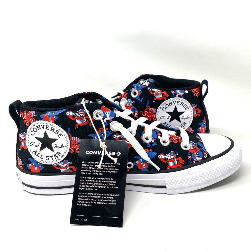 💖MEGA SALE💖Converse Ctas Street Mid Black Marina Shoes Junior Canvas 672732F - Picture 2 of 9